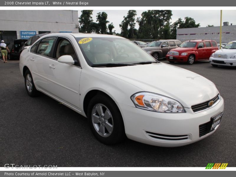 White / Neutral Beige 2008 Chevrolet Impala LT