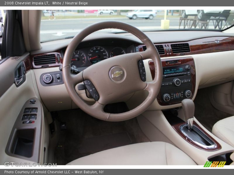 White / Neutral Beige 2008 Chevrolet Impala LT