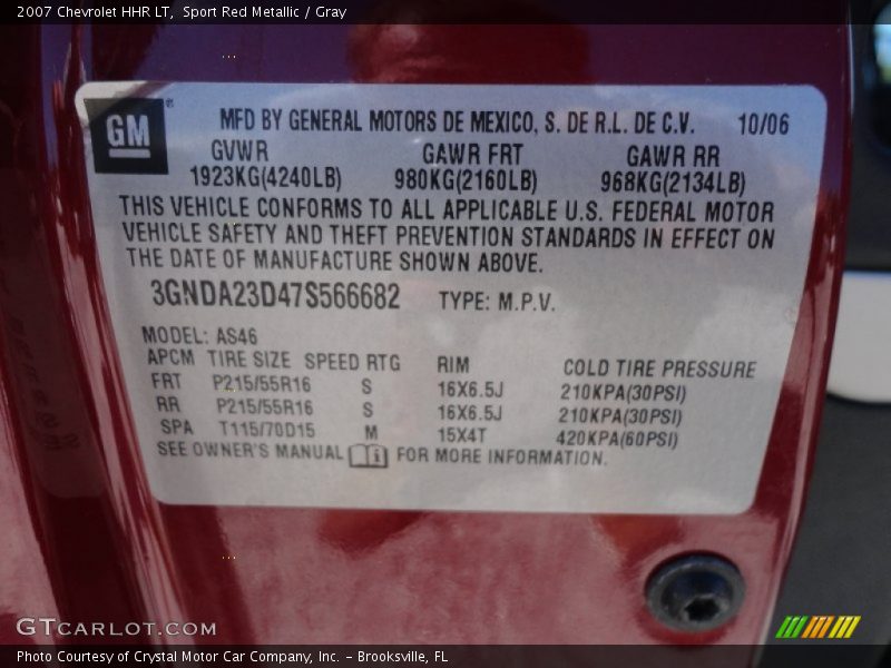 Sport Red Metallic / Gray 2007 Chevrolet HHR LT