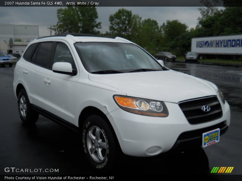 Arctic White / Gray 2007 Hyundai Santa Fe GLS 4WD