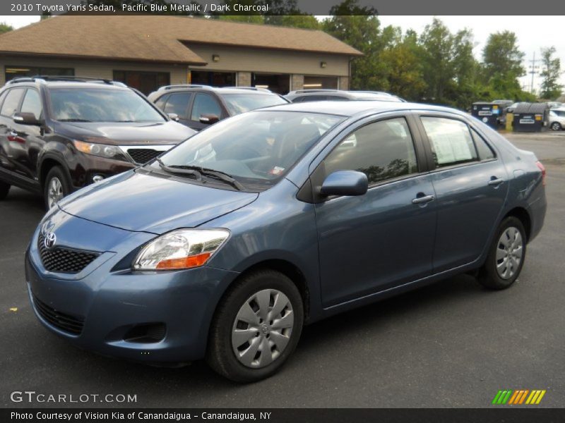 Pacific Blue Metallic / Dark Charcoal 2010 Toyota Yaris Sedan