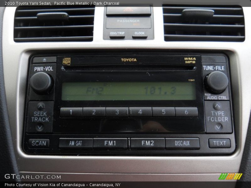 Pacific Blue Metallic / Dark Charcoal 2010 Toyota Yaris Sedan