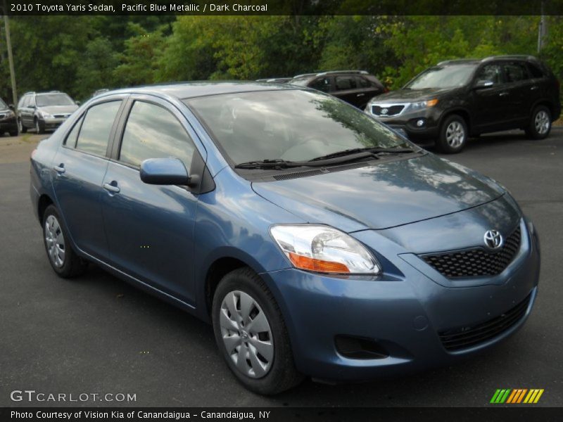 Pacific Blue Metallic / Dark Charcoal 2010 Toyota Yaris Sedan