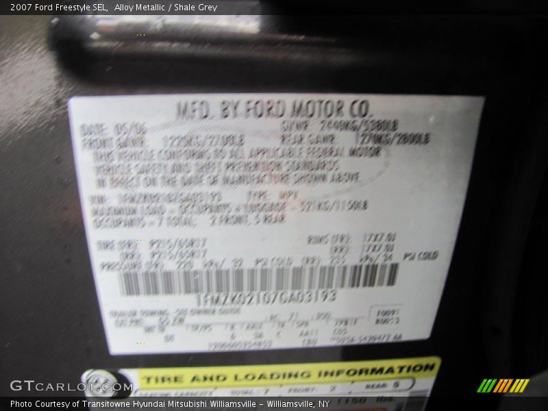 Alloy Metallic / Shale Grey 2007 Ford Freestyle SEL
