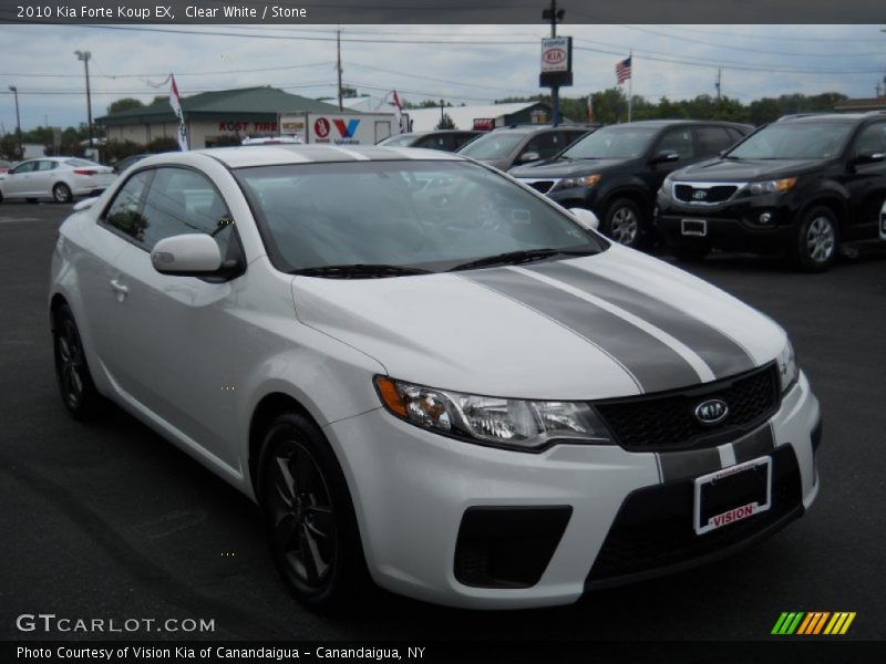 Clear White / Stone 2010 Kia Forte Koup EX