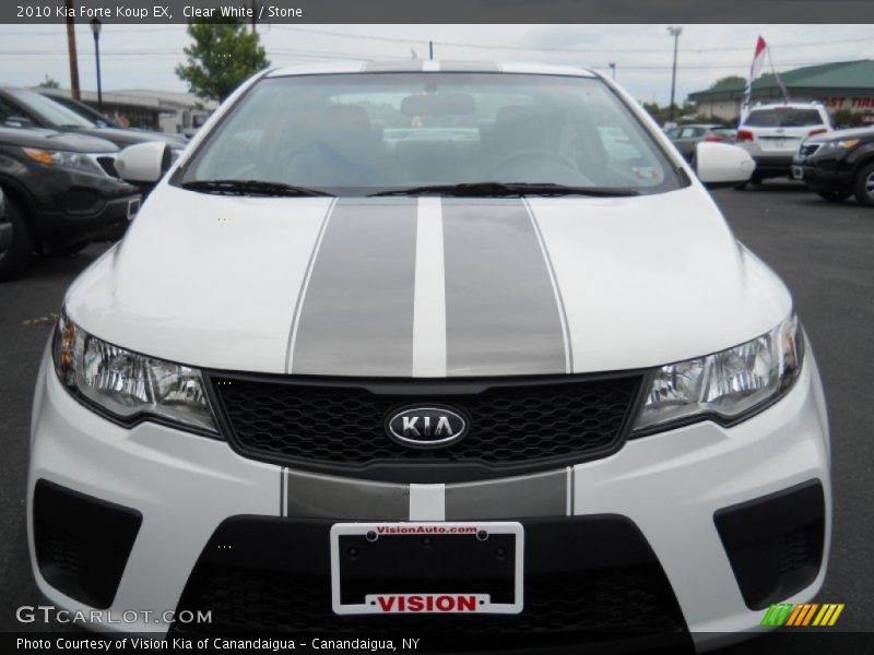 Clear White / Stone 2010 Kia Forte Koup EX