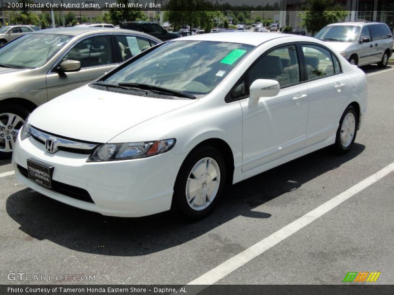 Taffeta White / Blue 2008 Honda Civic Hybrid Sedan