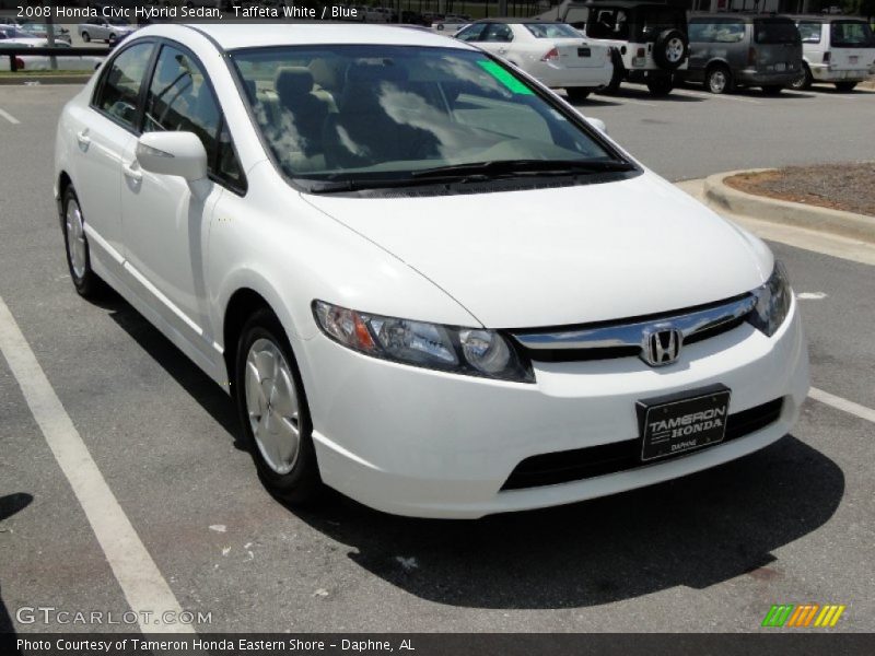 Taffeta White / Blue 2008 Honda Civic Hybrid Sedan