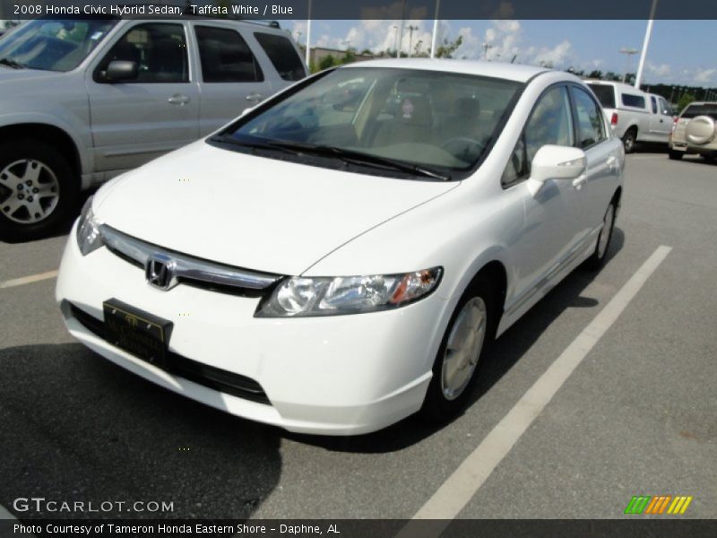 Taffeta White / Blue 2008 Honda Civic Hybrid Sedan