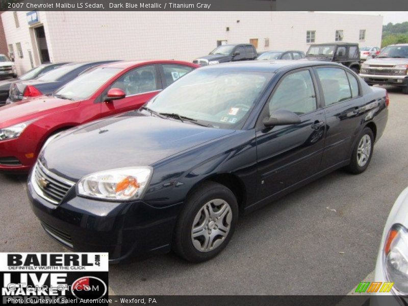 Dark Blue Metallic / Titanium Gray 2007 Chevrolet Malibu LS Sedan