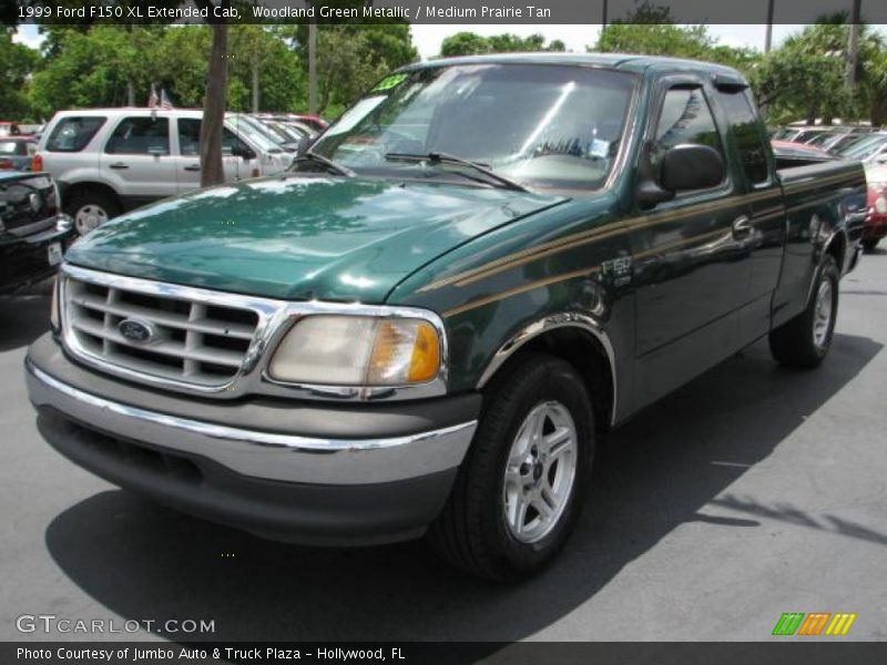 Woodland Green Metallic / Medium Prairie Tan 1999 Ford F150 XL Extended Cab