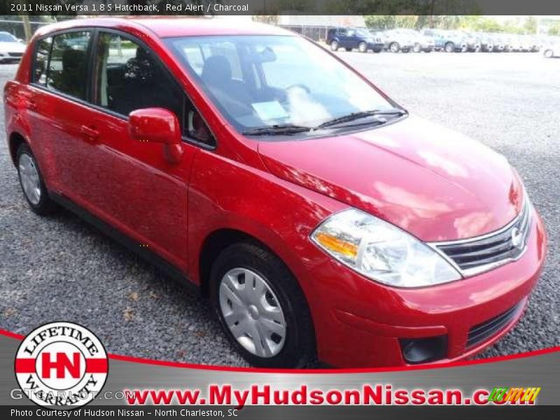 Red Alert / Charcoal 2011 Nissan Versa 1.8 S Hatchback