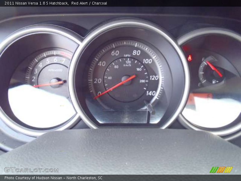 Red Alert / Charcoal 2011 Nissan Versa 1.8 S Hatchback