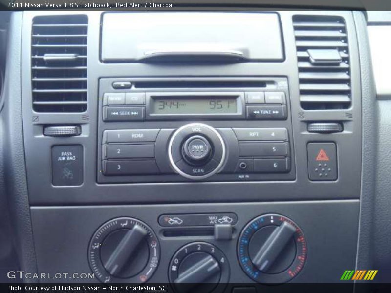 Red Alert / Charcoal 2011 Nissan Versa 1.8 S Hatchback