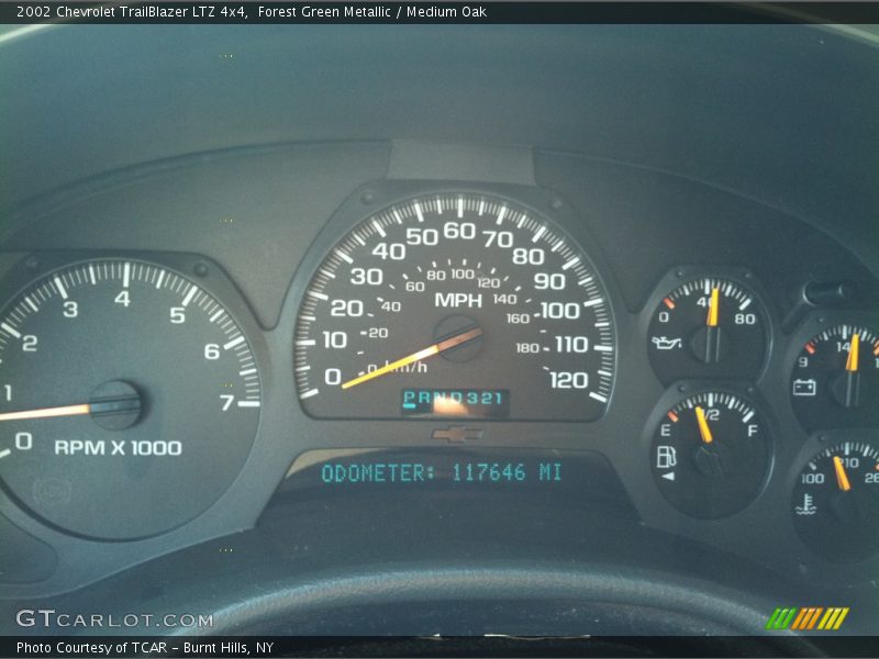 Forest Green Metallic / Medium Oak 2002 Chevrolet TrailBlazer LTZ 4x4