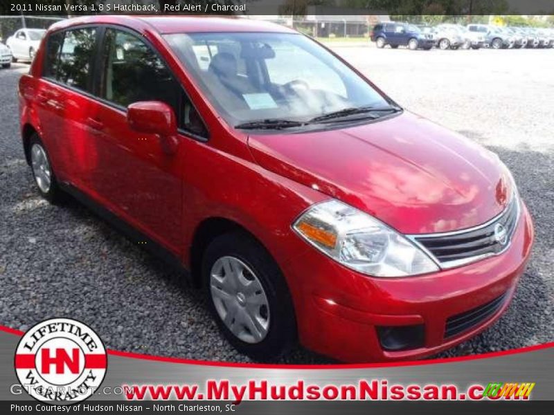 Red Alert / Charcoal 2011 Nissan Versa 1.8 S Hatchback