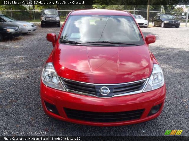 Red Alert / Charcoal 2011 Nissan Versa 1.8 S Hatchback