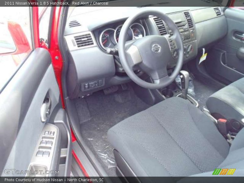 Red Alert / Charcoal 2011 Nissan Versa 1.8 S Hatchback