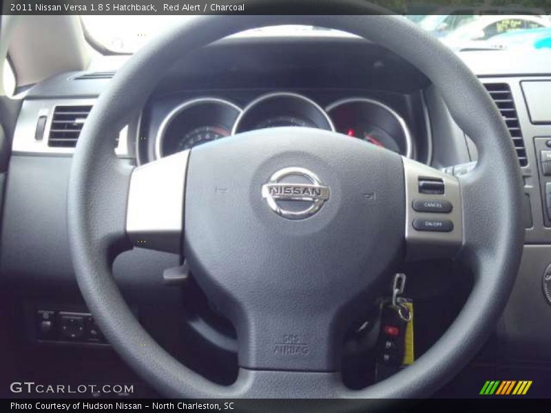 Red Alert / Charcoal 2011 Nissan Versa 1.8 S Hatchback