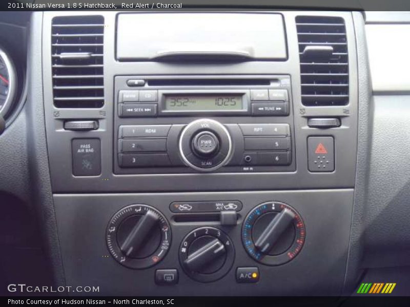 Red Alert / Charcoal 2011 Nissan Versa 1.8 S Hatchback