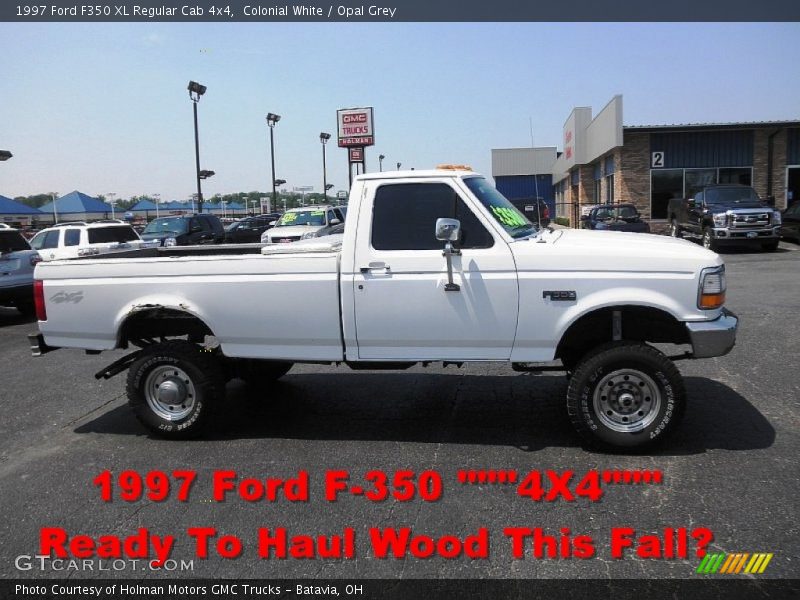 Colonial White / Opal Grey 1997 Ford F350 XL Regular Cab 4x4