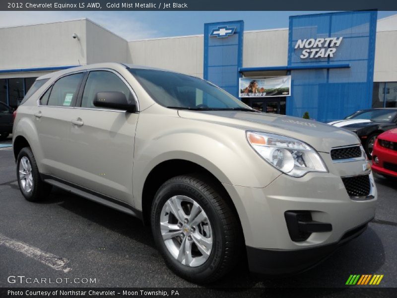 Gold Mist Metallic / Jet Black 2012 Chevrolet Equinox LS AWD