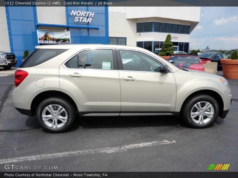Gold Mist Metallic / Jet Black 2012 Chevrolet Equinox LS AWD