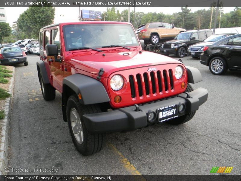 Flame Red / Dark Slate Gray/Med Slate Gray 2008 Jeep Wrangler Unlimited X 4x4