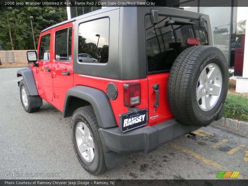 Flame Red / Dark Slate Gray/Med Slate Gray 2008 Jeep Wrangler Unlimited X 4x4
