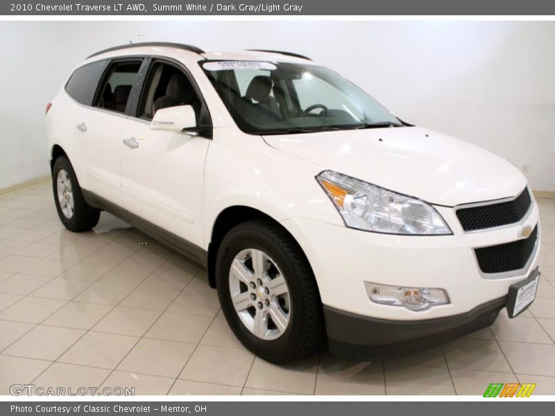 Summit White / Dark Gray/Light Gray 2010 Chevrolet Traverse LT AWD