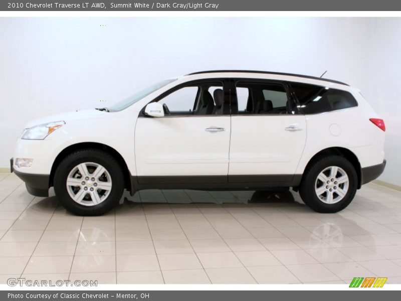 Summit White / Dark Gray/Light Gray 2010 Chevrolet Traverse LT AWD