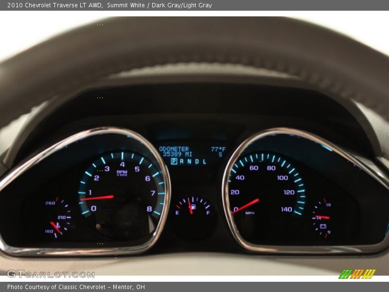 Summit White / Dark Gray/Light Gray 2010 Chevrolet Traverse LT AWD