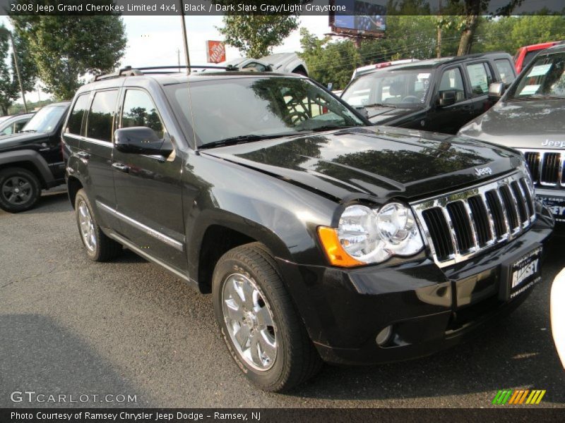 Black / Dark Slate Gray/Light Graystone 2008 Jeep Grand Cherokee Limited 4x4