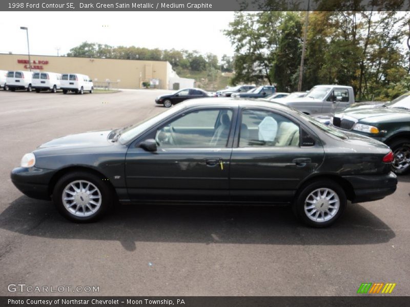 Dark Green Satin Metallic / Medium Graphite 1998 Ford Contour SE