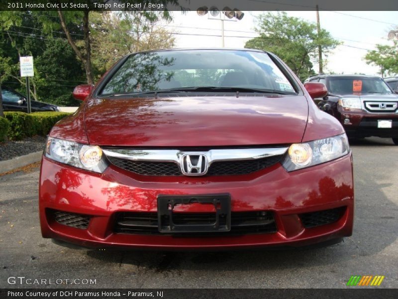 Tango Red Pearl / Beige 2011 Honda Civic LX Sedan