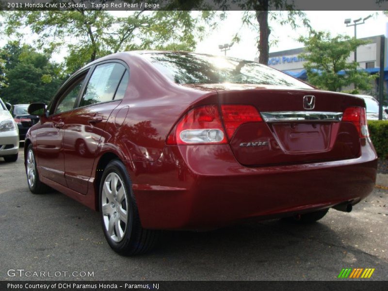 Tango Red Pearl / Beige 2011 Honda Civic LX Sedan