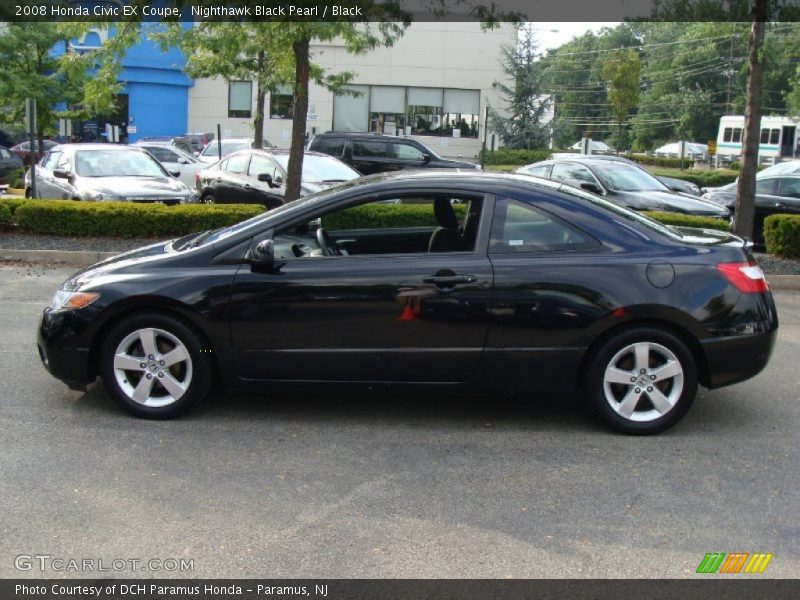 Nighthawk Black Pearl / Black 2008 Honda Civic EX Coupe