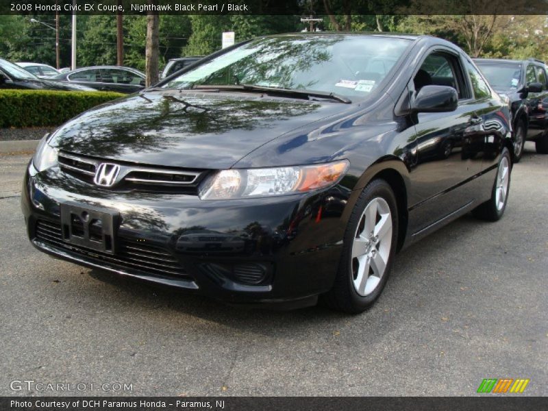 Nighthawk Black Pearl / Black 2008 Honda Civic EX Coupe