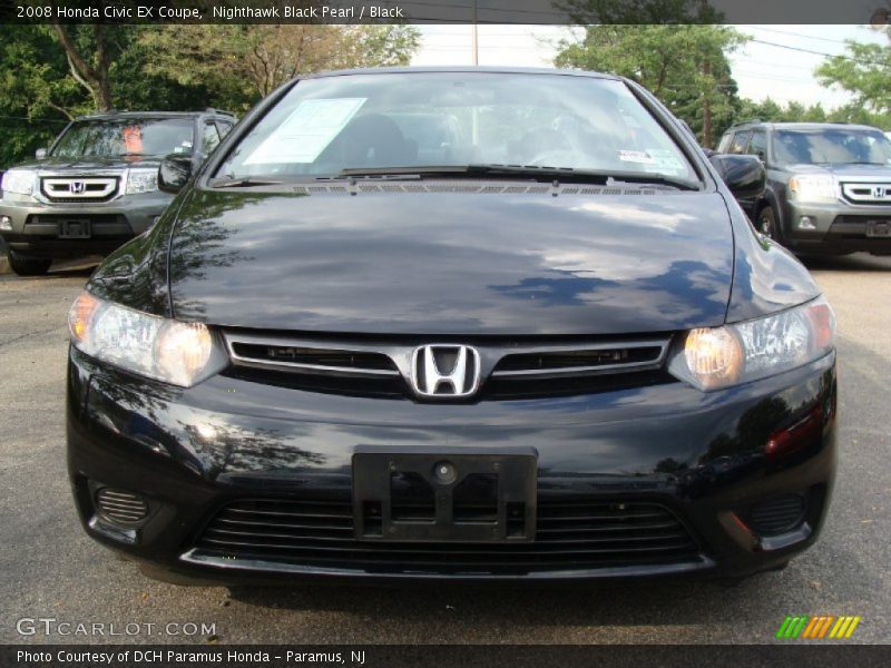 Nighthawk Black Pearl / Black 2008 Honda Civic EX Coupe