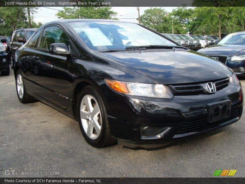 Nighthawk Black Pearl / Black 2008 Honda Civic EX Coupe