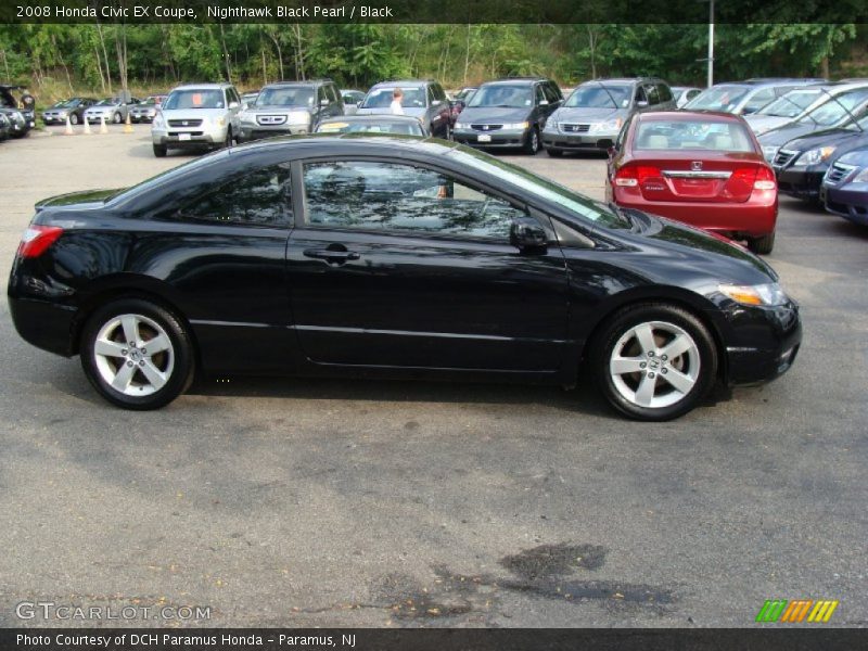 Nighthawk Black Pearl / Black 2008 Honda Civic EX Coupe