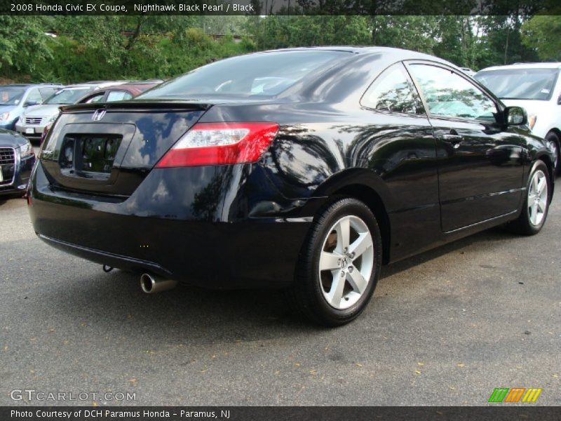 Nighthawk Black Pearl / Black 2008 Honda Civic EX Coupe