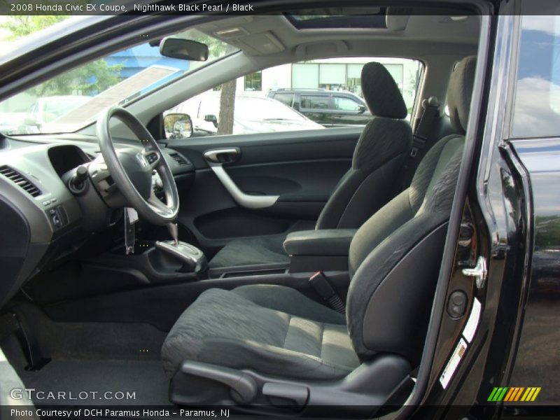 Nighthawk Black Pearl / Black 2008 Honda Civic EX Coupe
