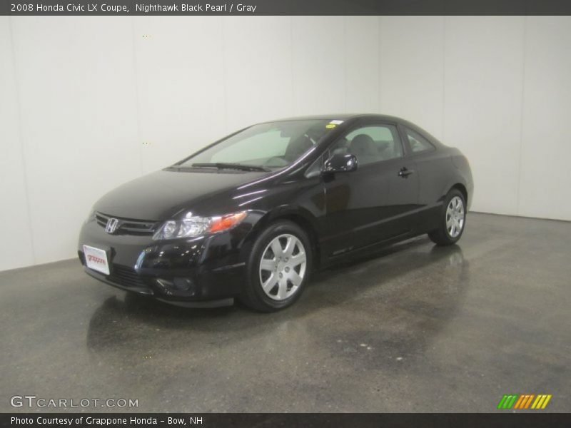 Nighthawk Black Pearl / Gray 2008 Honda Civic LX Coupe