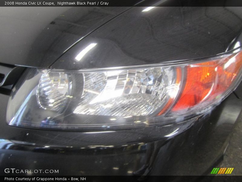 Nighthawk Black Pearl / Gray 2008 Honda Civic LX Coupe