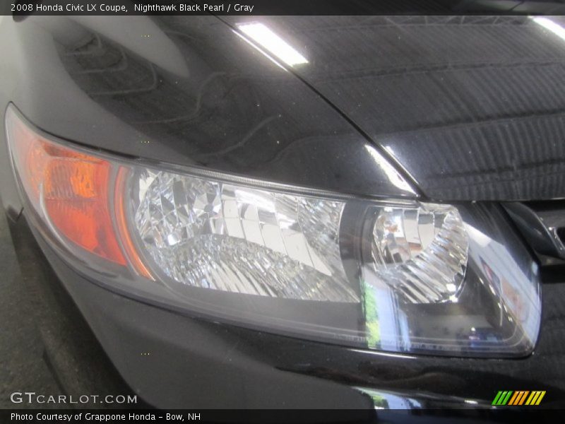 Nighthawk Black Pearl / Gray 2008 Honda Civic LX Coupe