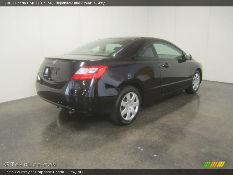 Nighthawk Black Pearl / Gray 2008 Honda Civic LX Coupe