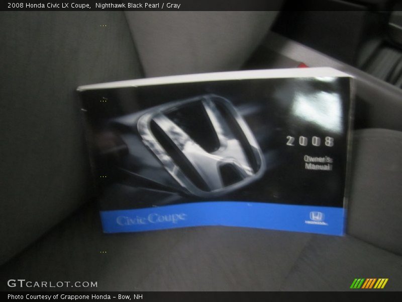 Nighthawk Black Pearl / Gray 2008 Honda Civic LX Coupe
