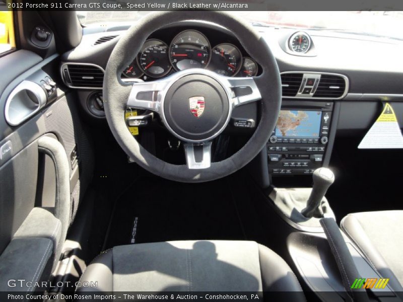 Speed Yellow / Black Leather w/Alcantara 2012 Porsche 911 Carrera GTS Coupe