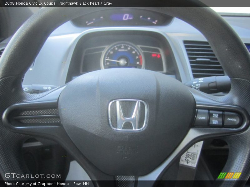 Nighthawk Black Pearl / Gray 2008 Honda Civic LX Coupe